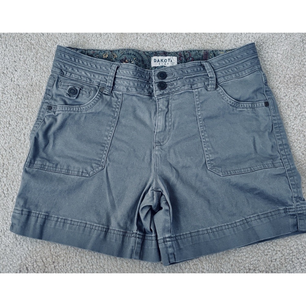 Dakota Blue Shorts Womens 6 Olive Brown Mid Rise Back Flap Pocket Casual Work